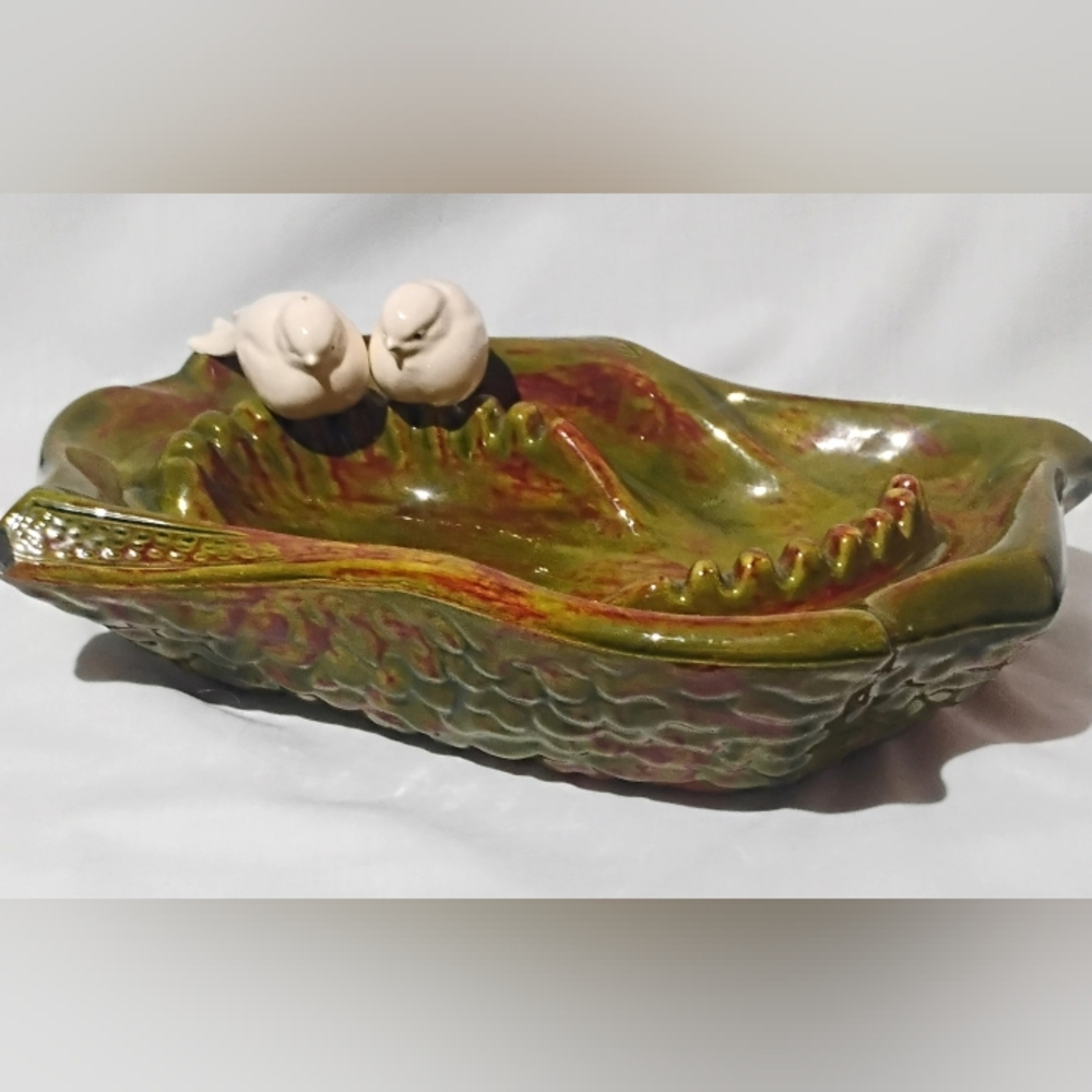MCM Ceramic AshTray  One of a Kind Design with Birds